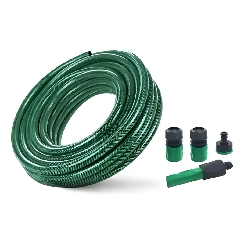 Kit Riego: Manguera Reforzada 1/2 30m Con Pistola + Bomba Periférica 0,5hp 220v + Controlador Presión