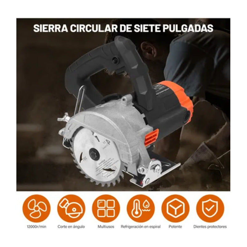 Sierra Circular Marmol Madera Concreto Cortadora De Mano Naranja 50