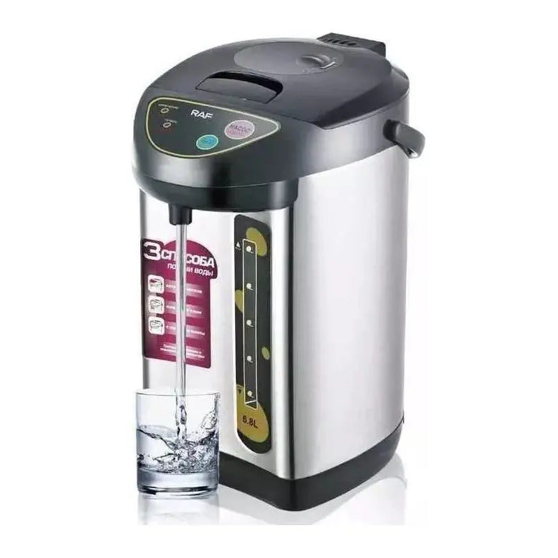 Hervidor Termo Eléctrico Inoxidable 6.8 Litros Color Plateado Raf R.7905