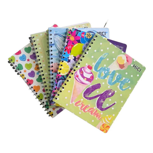 Pack X5 Cuadernos De 100 Hjs Surtidos Espiral 7mm Colegio Hembra 1