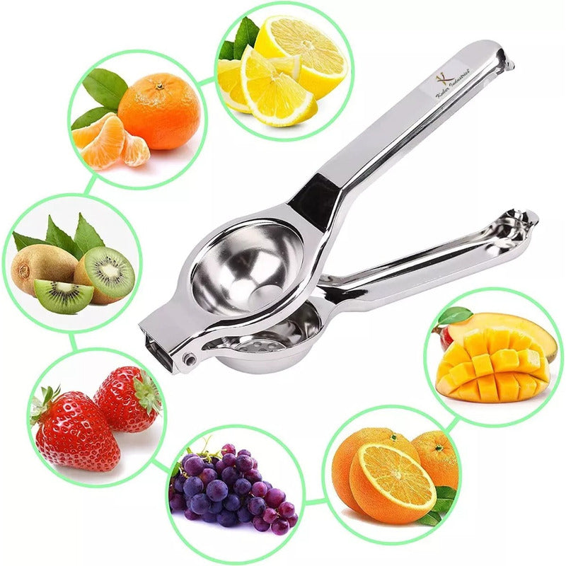 Exprimidor Saca Jugo Manual Metalico Frutas Naranja Plateado