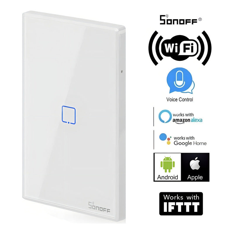 Interruptor Wifi De Pared Sonoff De 1 Canal Blanco