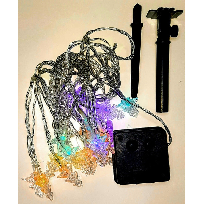 Luces Guirnalda Navidad Solar En Forma De Pino Yestrella 20l