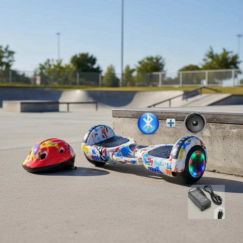 Hoverboard Smart Balance Con Casco Batería Bluetooth Y Luces
