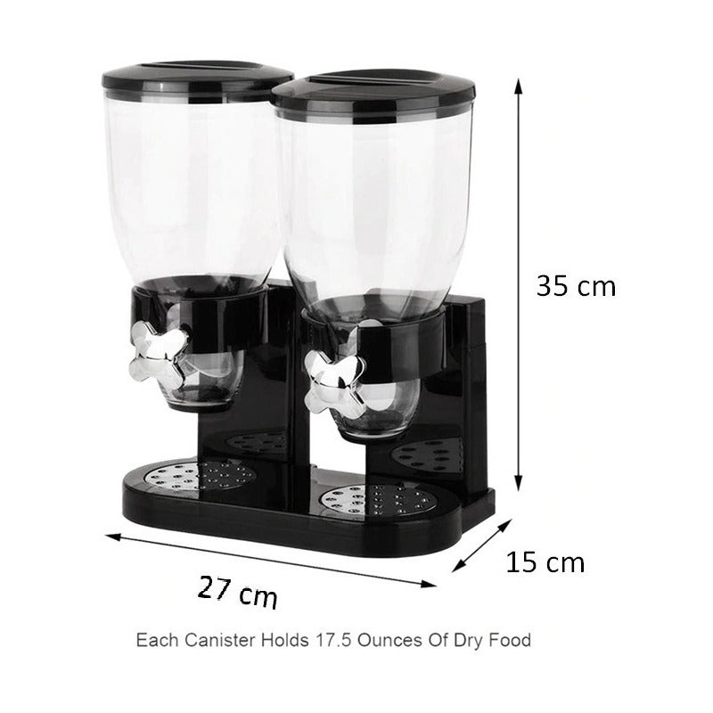 Dispensador De Cereales Doble Cereal Jayma Color Negro