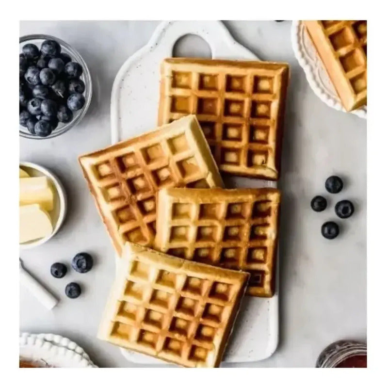 Wafflera Electrica Maquina De 4 Waffles Antiadherente Negro
