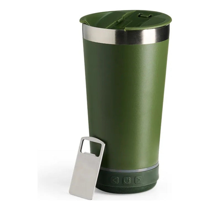 Vaso Termino Para Bebidas 473ml Con Parlante Y Abre Botellas