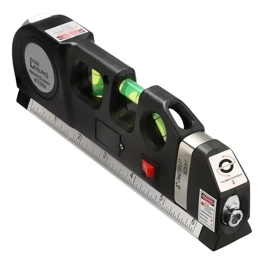 Fixit Nivel Laser 3 Burbujas Cinta Métrica Regla Cruz Horizontal Vertical Negro