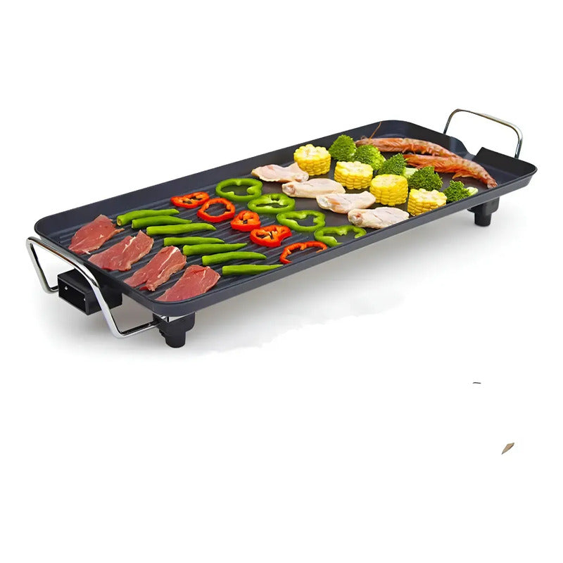 Parrilla Eléctrica Barbacoa Plancha Antiadherente Churrascos Negro