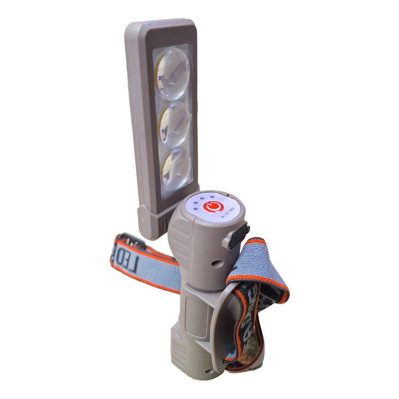 Linterna Minera Recargable 3 Luces Resistente A La Lluvia