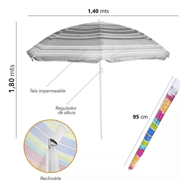Sombrilla Quitasol Playa Paraguas De Verano Colores Surtidos Surtido Variado