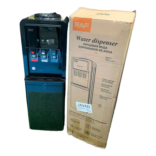 Dispensador De Agua Grande Eléctrico 3 En 1 Con Nevera Negro