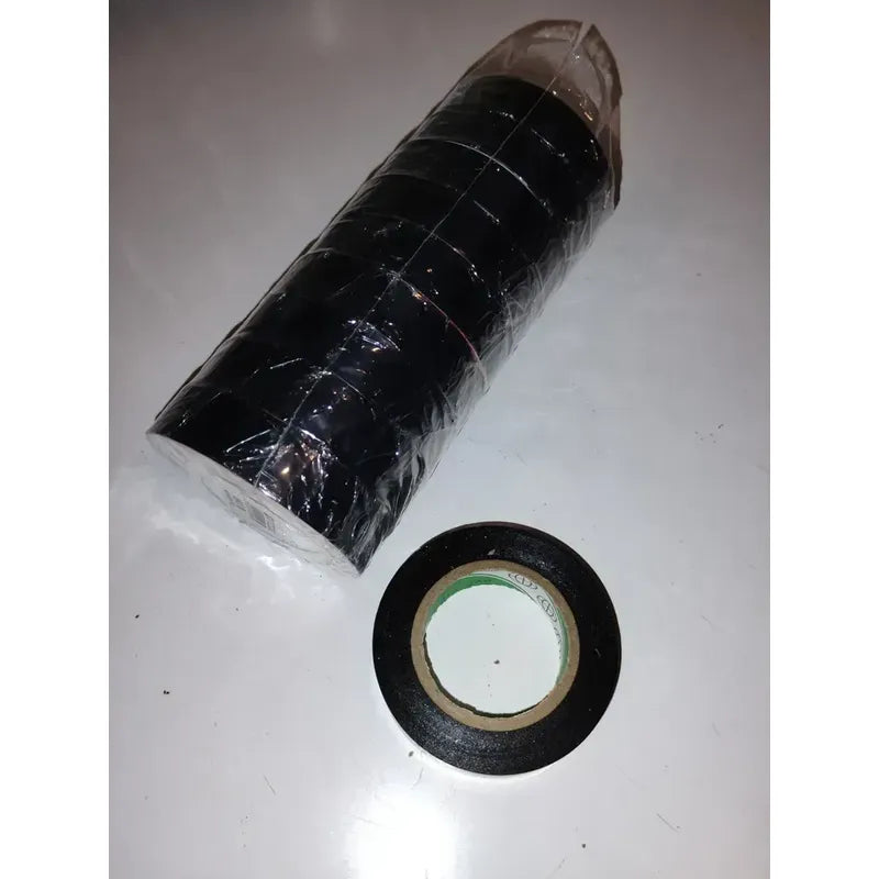 Pack X10 Cinta / Huincha Aisladora 18mm X 10m Negro Lisa