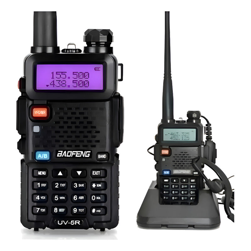 Radio Transmisor Walkie Talkie Baofeng Doble Canal Fm Negro