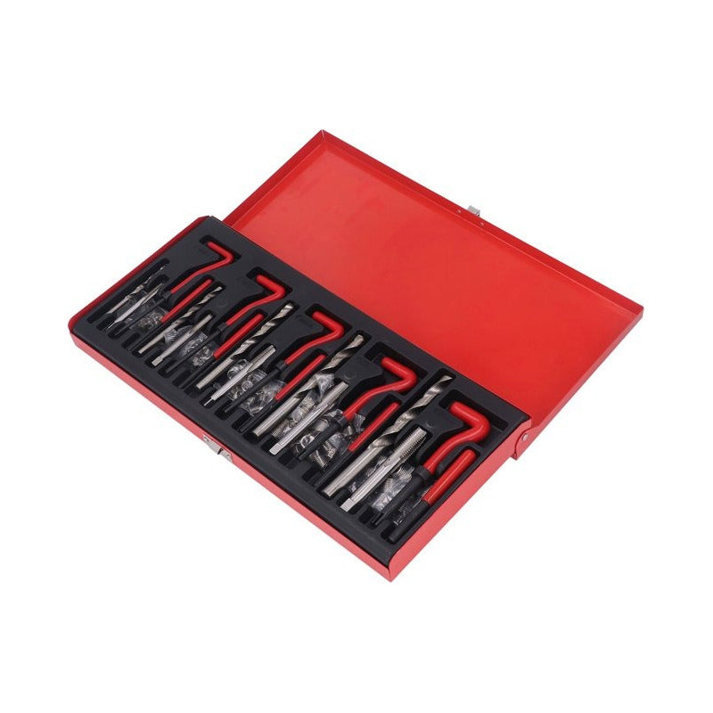 Kit Reparación Roscas Dañadas Insertos Helicoidales Maleta Rojo
