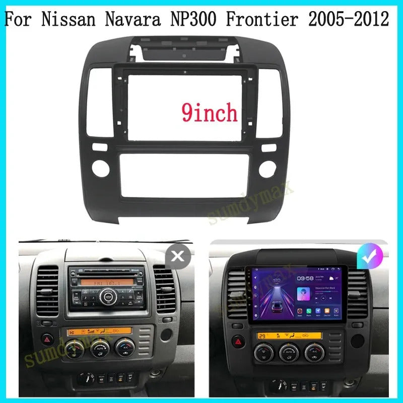 Bisel Adaptador Radio 9pul Nissan Navara 2006-2012 Negro