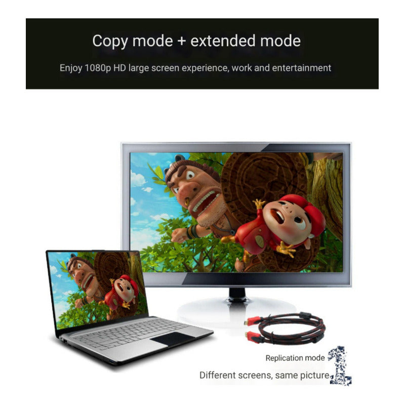 Cable Hdtv 10 Metros Mts Full Hd Blindado Y Enmallado