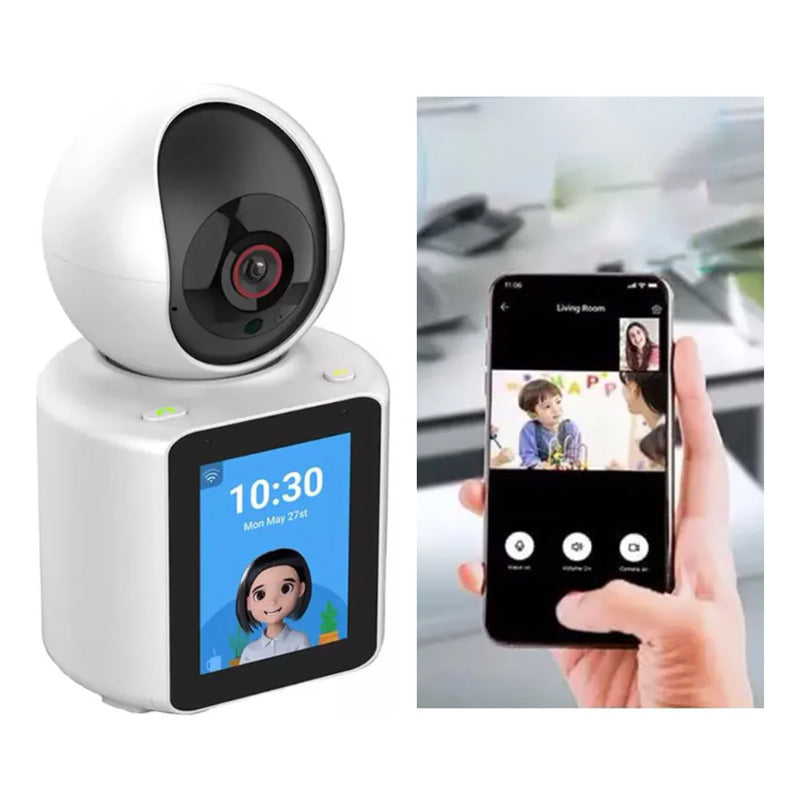 Monitor De Bebé Con Cámara Ip Wifi 2.4g 360°voz Y Video Blanco