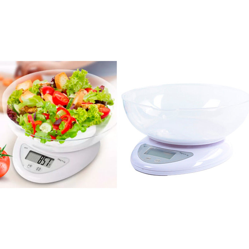 Balanza Pesa Digital Cocina 7 Kilos Blanca Con Baterias Blanco