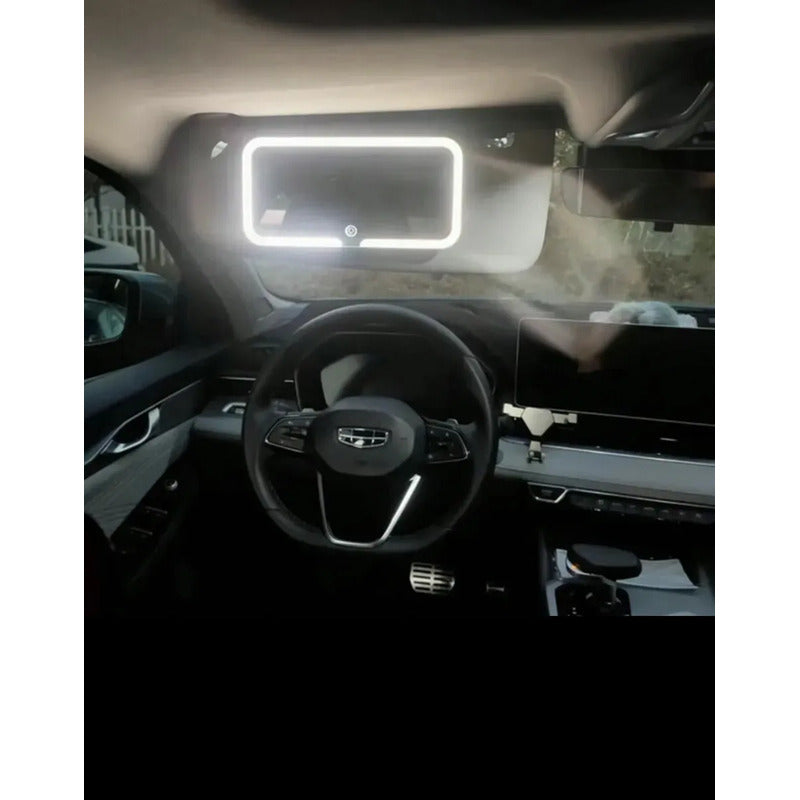 Espejo De Maquillaje Visera De Coche Led  Con 3 Modos De Luz Negro
