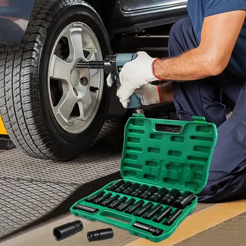 Set 20 Dados De Impacto De 1/2 Para Mecánica 8mm Hasta 32mm Negro