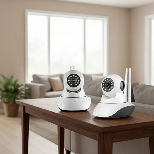 Pack X2 Camaras Vision Nocturna 360° Ip Wifi Hd Blanco