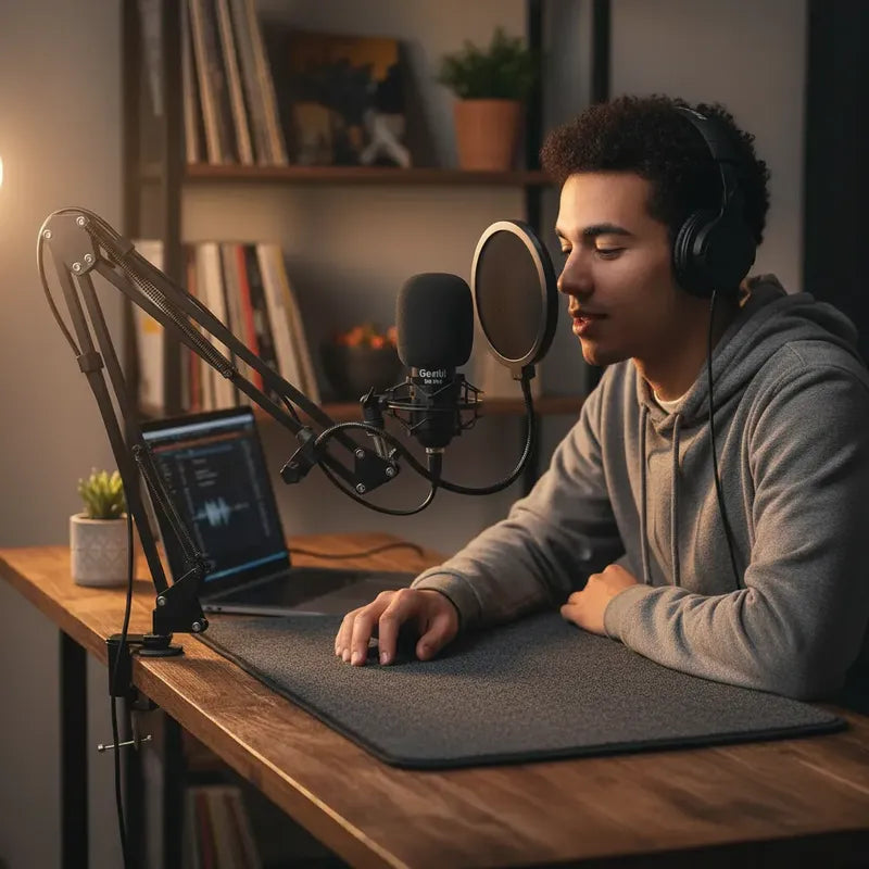 Microfono Condensador Para Estudio De Grabación Profesional Negro