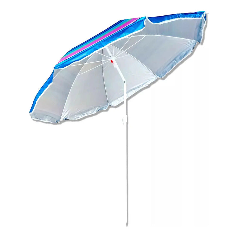 Pack 2 Sillas De Camping Plegable + 1 Quitasol Playa Verano Variado