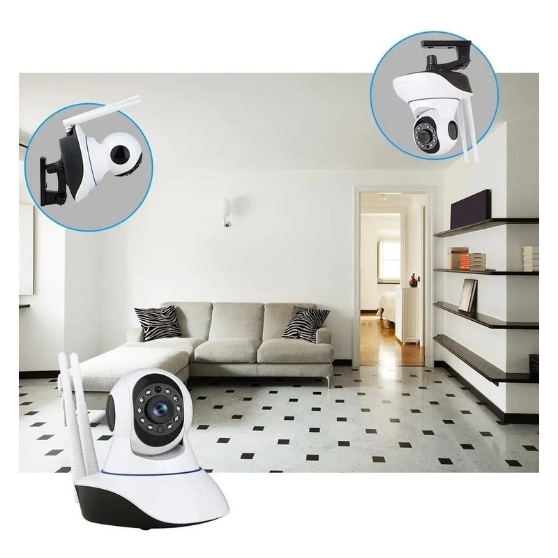 Camaras Ip Pack X2 Wifi Hd Vision Nocturna 360° Blanco