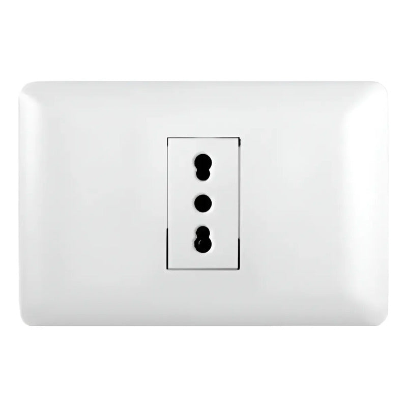 Pack X6 Toma Simple 10a 250v Blanco Enchufe Tomacorriente Blanco