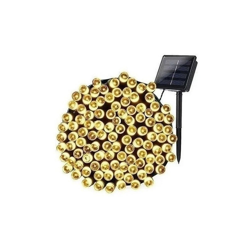 Luces Guirnalda Solar 100 Led Cálidas Cálido 10 Metros Ip66