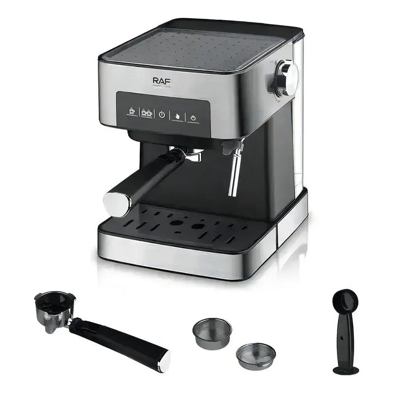 Cafetera Café Espresso Cappuchino Espumador De Leche Automat Plateado