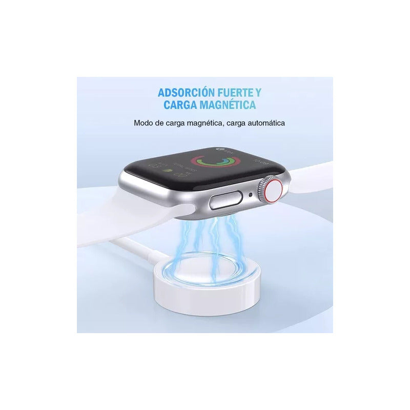 Cable Magnético Compatible Apple Watch 12345678 Se Se2 Ultra Blanco