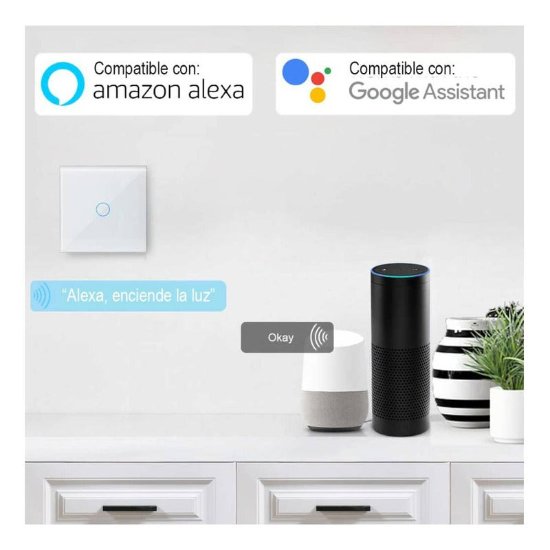 Interruptor Inteligente Wifi De Pared App Tuya Google Alexa