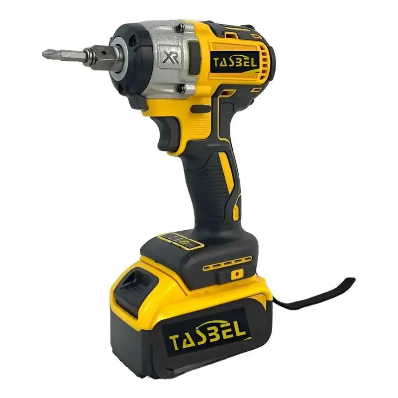 Llave Impacto Con Mandril 2 Baterias Brocas Desatornillador Amarillo 18v 50/60hz