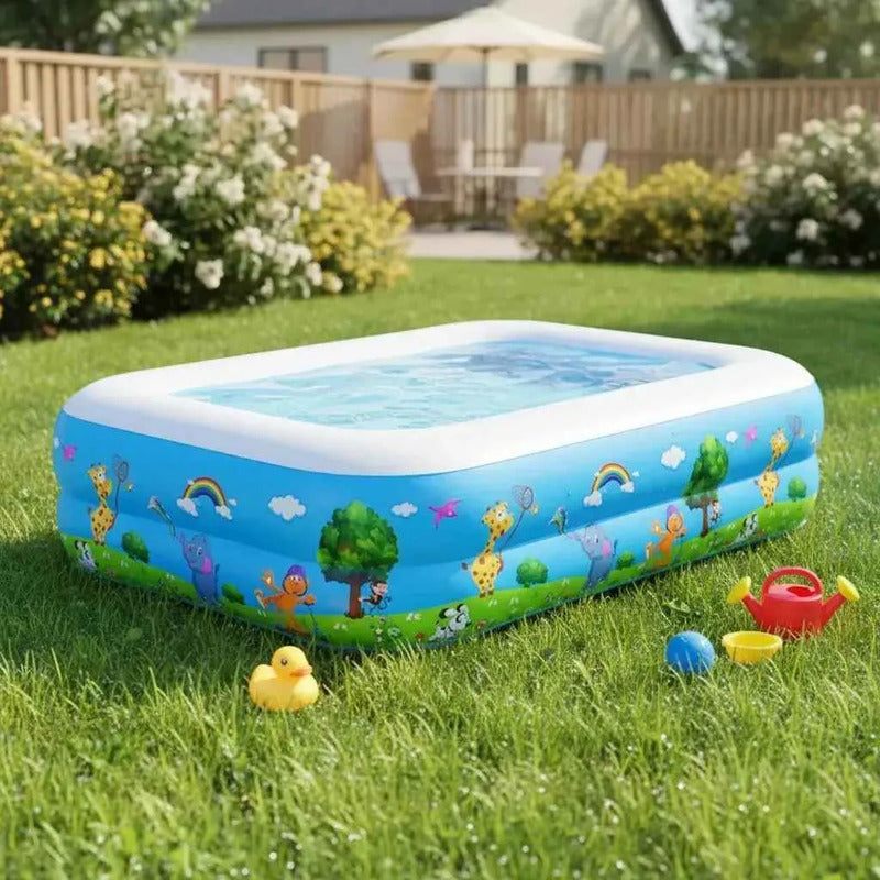 Piscina 120cm Inflable Rectangular Verano 120 X 85 X 32cm Agua