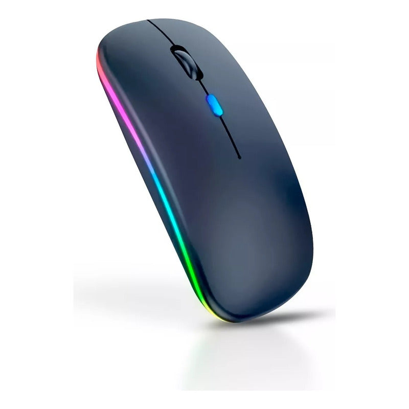 Mouse Inalámbrico 2.4 Plano Luz Rgb Mouse Con Luces Led