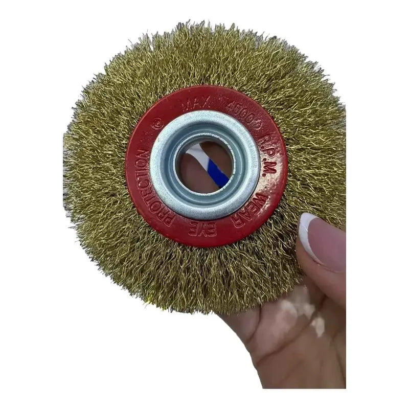 Pack X10 Grata Disco Rizada 4'' Chascona Bronce Para Esmeril Amarillo
