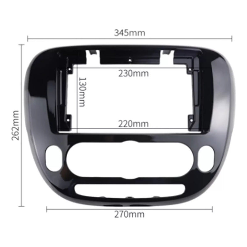 Bisel Adaptador Kia Soul 2014-2018 9  Negro Brillante Negro