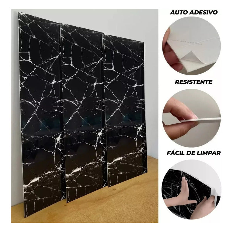 Pack X10 Laminas De Pared Marmoleada Autoadhesiva Lujo Mural