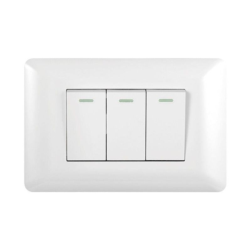 Pack X3 Interruptor Triple On/off 10a 250v Hogar Oficina 10 A 250v Blanco
