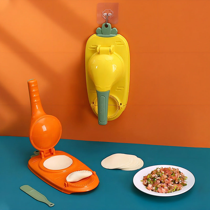Máquina P/hacer Mini Empanadas Dumplings Prensa Manual 2en1 Color Naranja