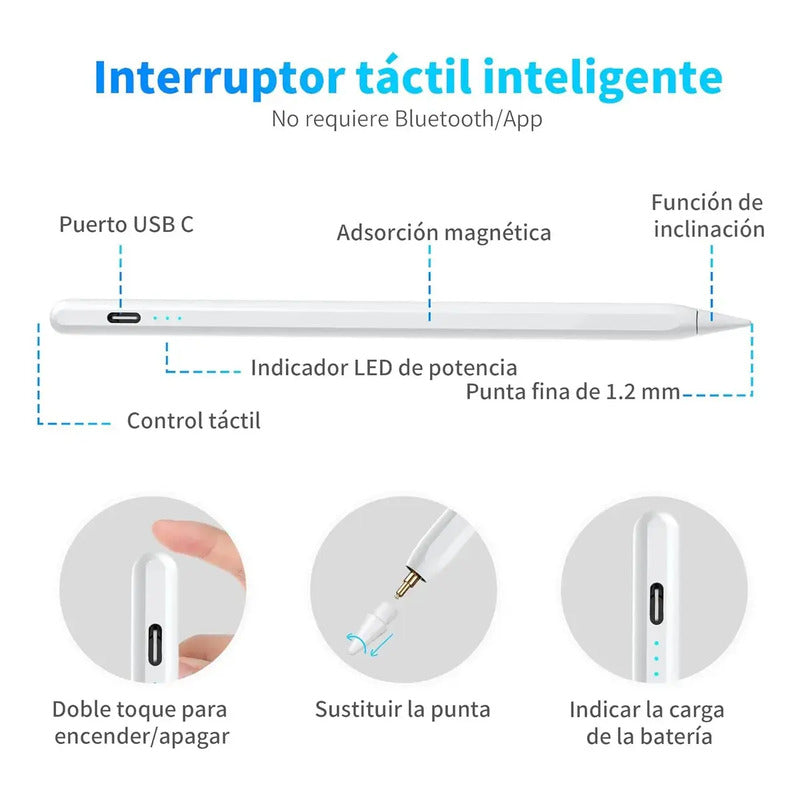 Lápiz Stylus Universal Tipo C Compatible Con Ios Android Win