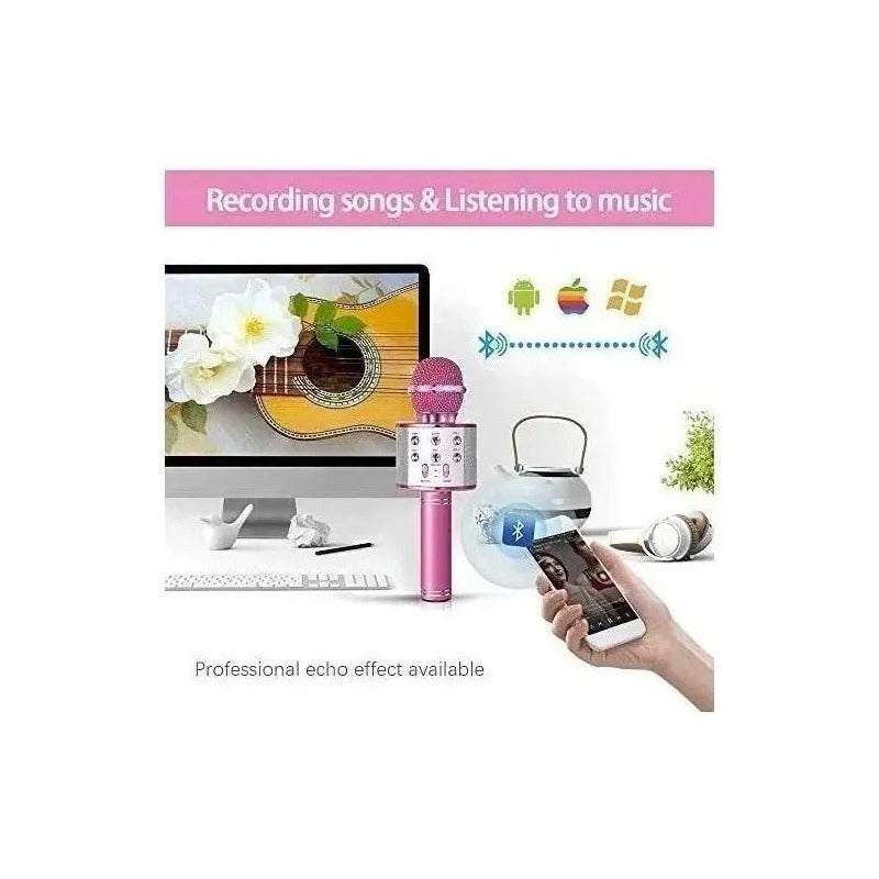 Microfono Karaoke Con Parlante Bluetooth Varios Colores