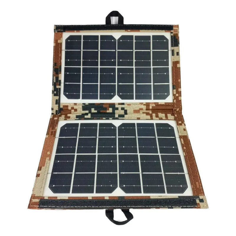 Cargador Portátil Solar Diseño Plegable Con Enchufe Usb 7w Gris