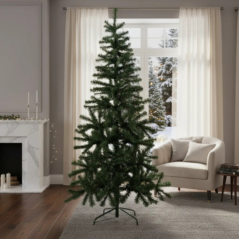 Árbol De Navidad Roro 180 Cm Verde Frondoso Desmontable Base Metálica