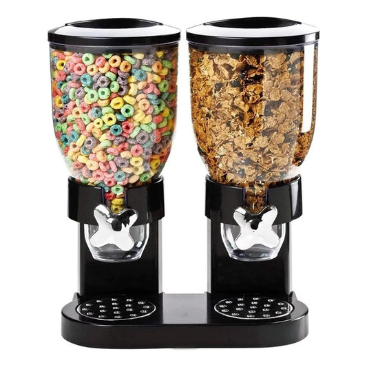 Dispensador Cereal Granos Frutos Comida De Perros Y Gatos Negro
