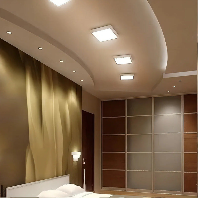 Pack X2 Foco Panel Led Sobrepuesto 24w Plafon Redondo Cuadra
