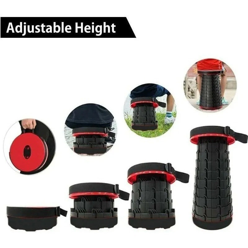 Taburete Plegable Silla Telescopica Silla Portatil Retraible Rojo