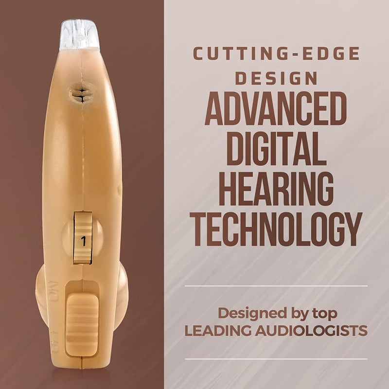 Audifono Amplificador Para Sordera Discapacidad Recargable Crema